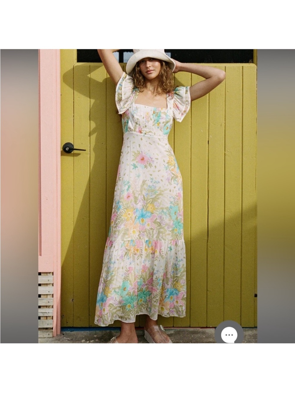 New SPELL Lei Lei Frill Gown - Cream Floral sz XL - Picture 15 of 15